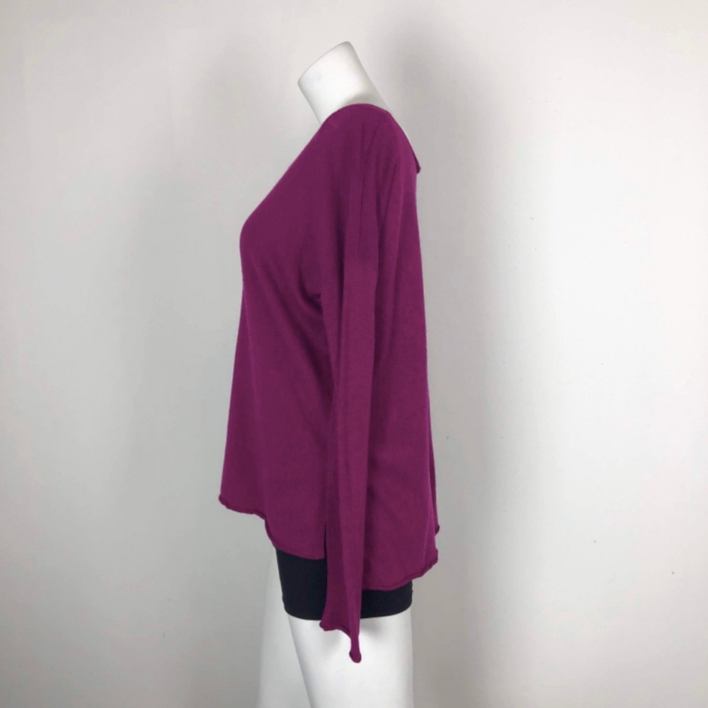 Vince Wool Cashmere Fuchsia Pink Boatneck Sweater - Picture 3 of 6